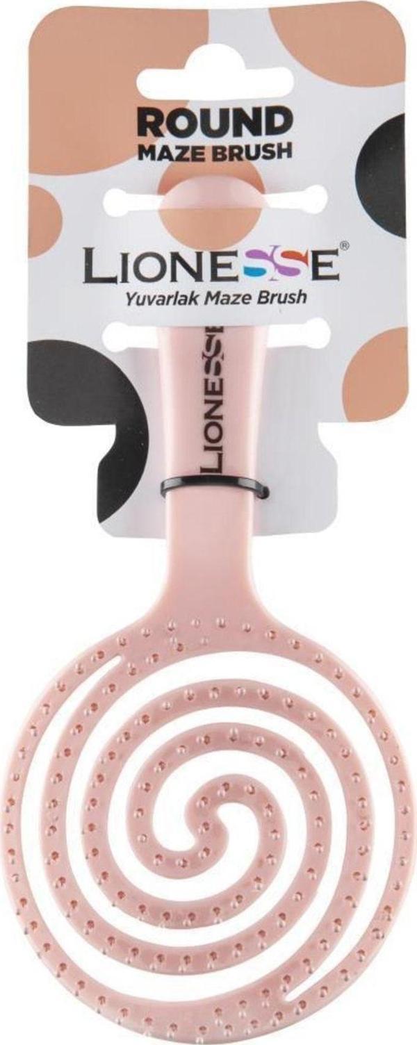 Lionesse Oval Üç Boyutlu Pembe Saç Fırçası - Image 1