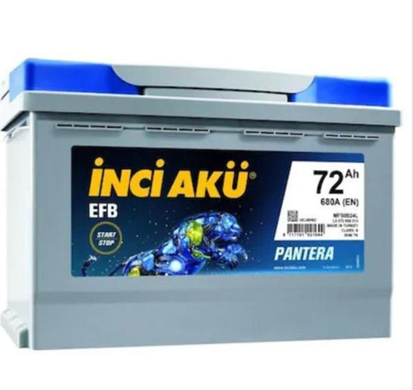 İNCİ AKÜ (Start-stop) Efb Pantera 12v 72ah 680cca - Image 1