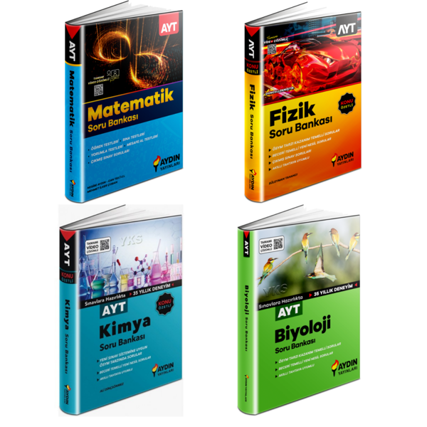 Aydın Yayınları  Ayt Fizik & Kimya & Biyoloji & Matematik   Soru Bankaları - Aydın Yayınları - Image 1