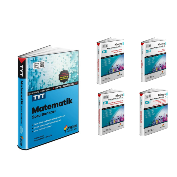Aydın Yayınları  Tyt  Matematik Soru Bankası   & Ayt Kimya (1,2,3,4) Modülleri - Aydın Yayınları - Image 1