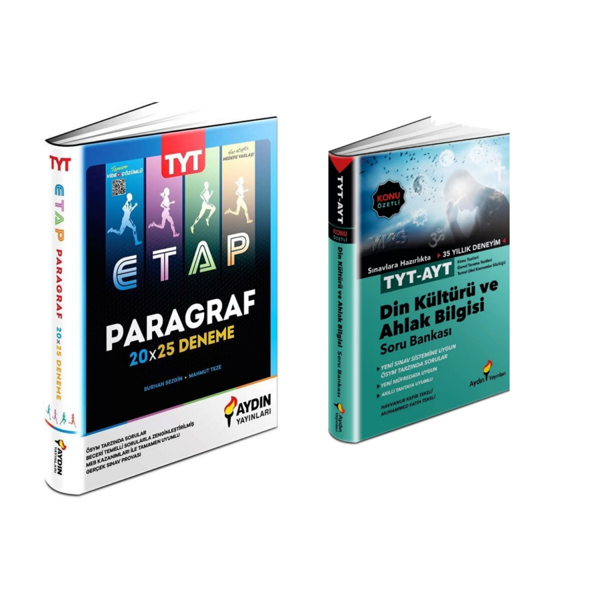 Aydın Yayınları  Tyt Etap Parağraf 20x25 Deneme & Tyt- Ayt Din Kültürü  Ve Ahlak Bilgisi  Soru  Bank - Aydın Yayınları - Image 1