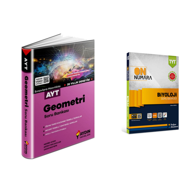 Aydın Yayınları Ayt Geometri Soru Ban. & On Numara Biyoloji Soru Ban. - Aydın Yayınları - Image 1