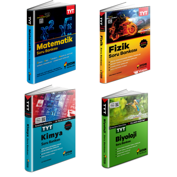 Aydın Yayınları Tyt Matematik & Fizik & Kimya Biyoloji  Soru Bankaları - Aydın Yayınları - Image 1