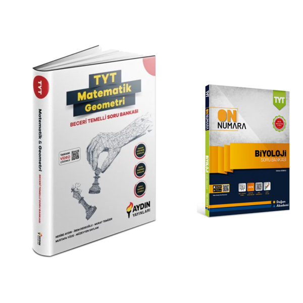 Aydın Yayınları Tyt Matematik Geometri Bec. Tem. Soru Ban. & On Numara Tyt Biyoloji Soru Ban. - Aydın Yayınları - Image 1