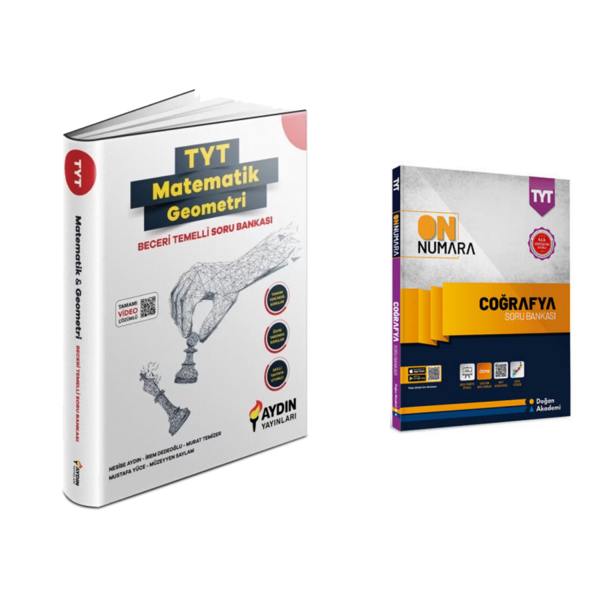 Aydın Yayınları Tyt Matematik Geometri Bec. Tem. Soru Ban. & On Numara Tyt Cografya Soru Ban. - Aydın Yayınları - Image 1