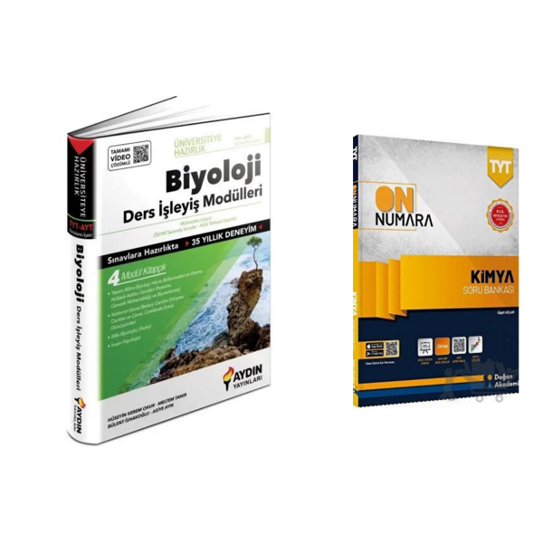Aydın Yayınları Tyt-ayt Biyoloji Ders İş. Mod. & On Numara Tyt Kimya Soru Ban. - Aydın Yayınları - Image 1