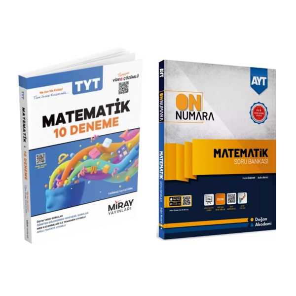Miray Yayınları Matematik 10 Deneme & Doğan Akademi Yayınları On Numara Ayt Matematik Soru Bankası - Miray Yayınları - Image 1