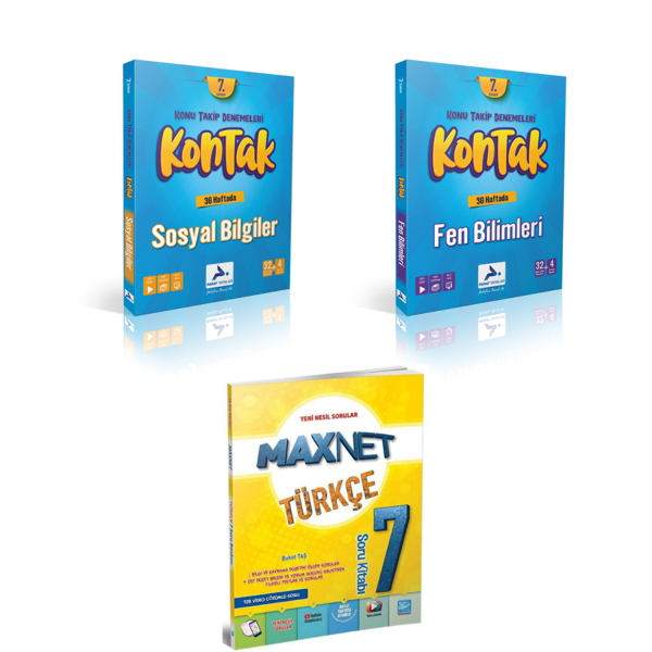 Paraf Yayınları 7.sınıf Kontak Sosyal Bil. Fen Bil. Denemeleri &  7.sınıf Türkçe Soru Kitabı - Paraf Yayınları - Image 1