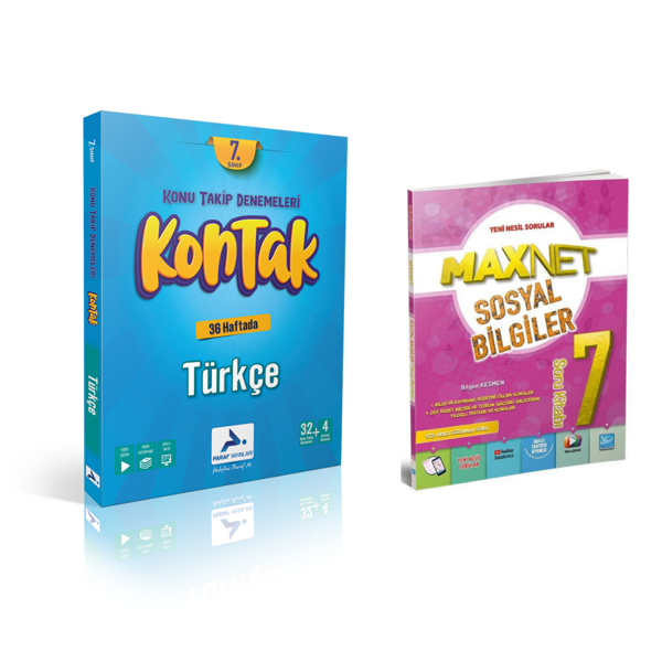Paraf Yayınları 7.sınıf Kontak Türkçe Deneme &  7.sınıf Sosyal Bil. Soru Kitabı - Paraf Yayınları - Image 1
