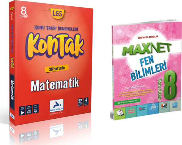 Paraf Yayınları 8.sınıf Kontak Matematik Deneme &  8.sınıf Fen Bil. Soru Kitabı - Paraf Yayınları - Image 1