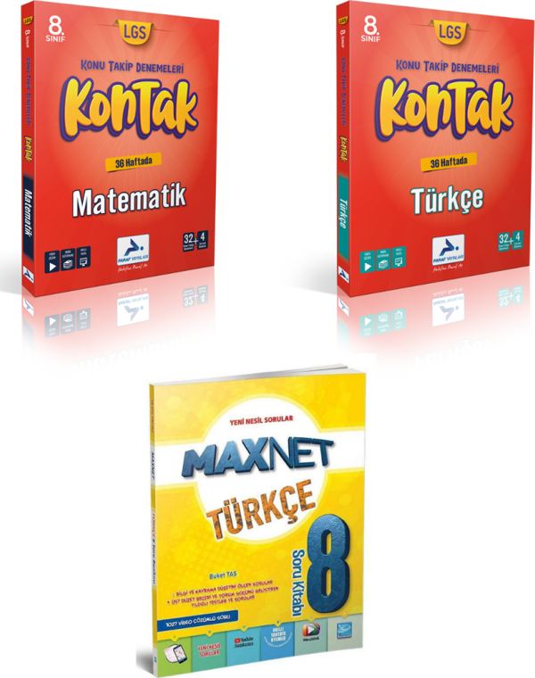Paraf Yayınları 8.sınıf Kontak Türkçe Matematik Deneme &  8.sınıf Türkçe Soru Kitabı - Paraf Yayınları - Image 1