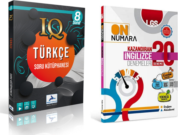 Paraf Yayınları Iq 8.sınıf Türkçe  &  Kazandıran 20  İngilice Deneme - Paraf Yayınları - Image 1