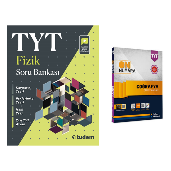 Tudem Yayınları Tyt Fizik Soru Bankası &  Tyt On Numara Coğrafya Soru Bankası - Tudem Yayınları - Image 1