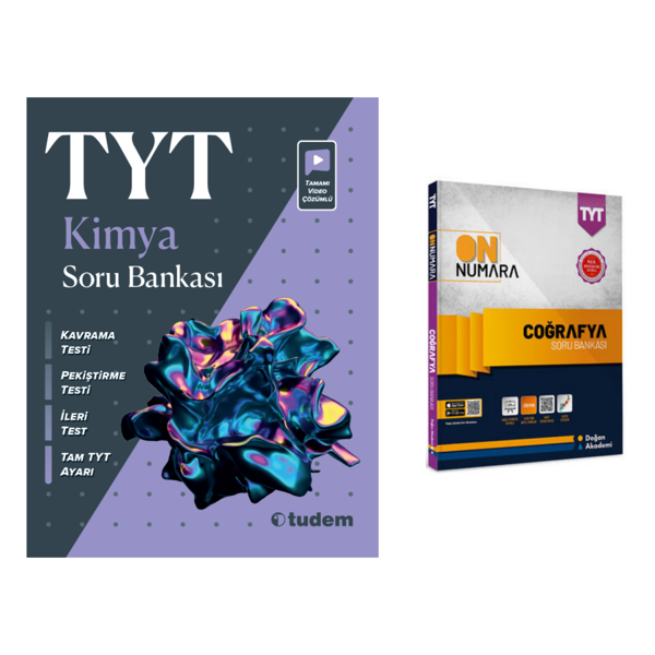 Tudem Yayınları Tyt Kimya Soru Bankası &  Tyt On Numara Coğrafya Soru Bankası - Tudem Yayınları - Image 1