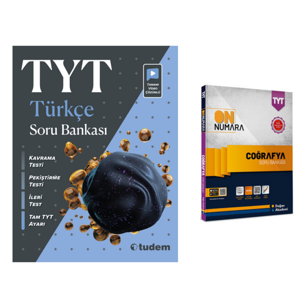 Tudem Yayınları Tyt Türkçe Soru Bankası &  Tyt On Numara Coğrafya Soru Bankası - Tudem Yayınları - Image 1