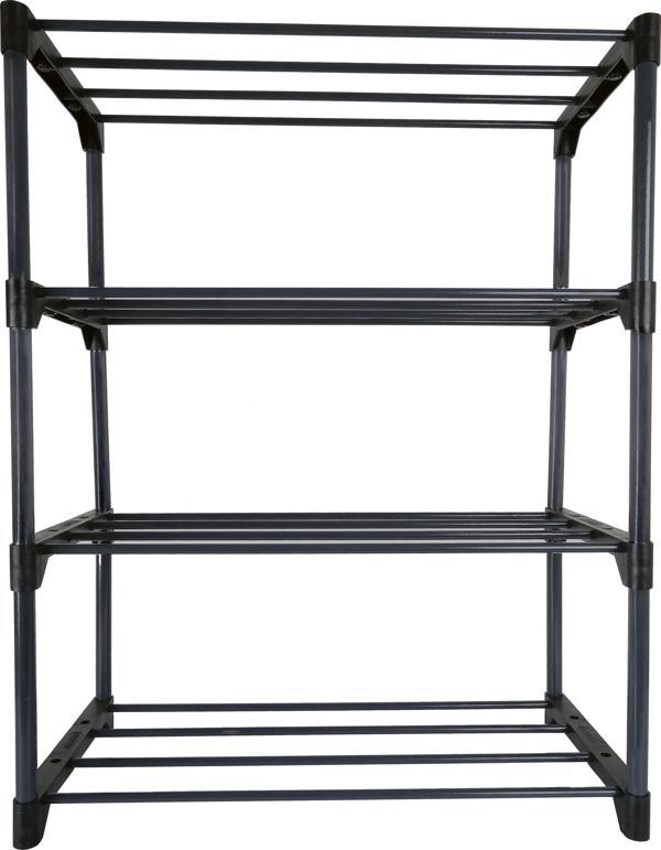 ASVERA Teno Çok Amaçlı Raf - 4 Katlı Metal Ayakkabılık - Organizer - Kitaplık - Kurutmalık - Düzenleyici - Çiçeklik - Image 1