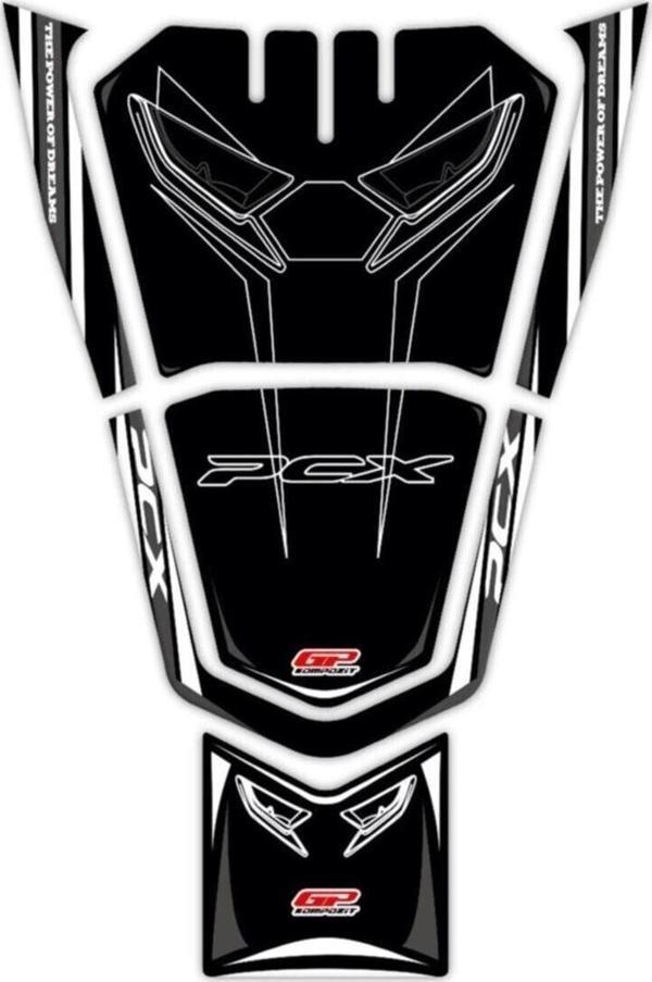 Gp Kompozit Honda Pcx 125 2021-2022 Uyumlu Tank Pad Siyah - Image 1
