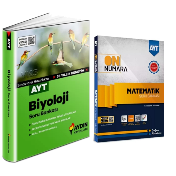 Aydın Yayınları  Ayt  Biyoloji  & On Numara Matematik  Soru  Bankası - Aydın Yayınları - Image 1