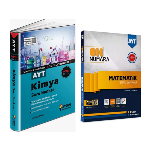 Aydın Yayınları  Ayt  Kimya & On Numara Matematik Soru  Bankaları - Aydın Yayınları - Image 1