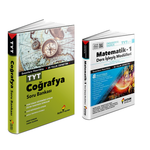 Aydın Yayınları  Tyt  Coğrafya Soru Bankası &  Matematik-1 Ders İşleyiş  Modülleri - Aydın Yayınları - Image 1