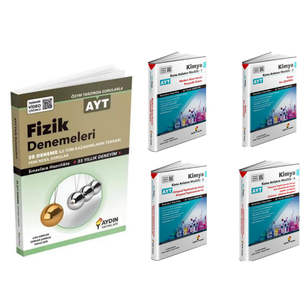 Aydın Yayınları Ayt Fizik 30 Deneme & Ayt Kimya (1,2,3,4) Modülleri - Aydın Yayınları - Image 1