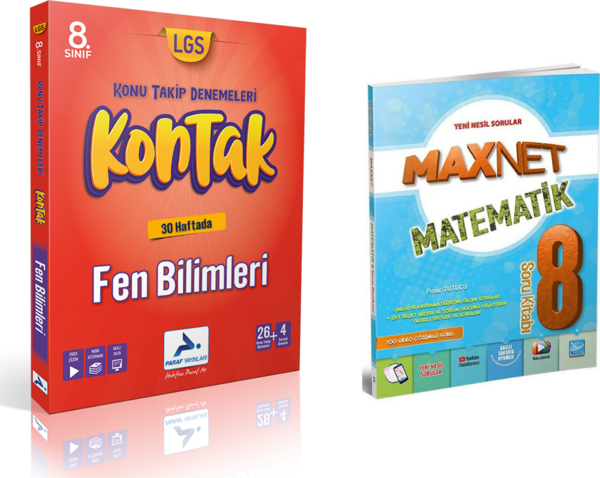 Paraf Yayınları 8.sınıf Kontak Fen Bil. Deneme &  8.sınıf Matematik Soru Kitabı - Paraf Yayınları - Image 1