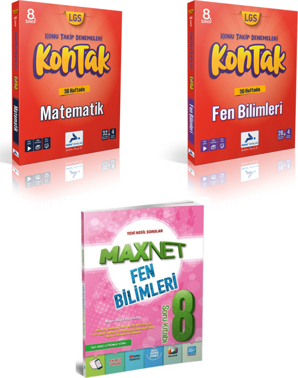 Paraf Yayınları 8.sınıf Kontak Matematik Fen Bil. Deneme &  8.sınıf Fen Bil. Soru Kitabı - Paraf Yayınları - Image 1