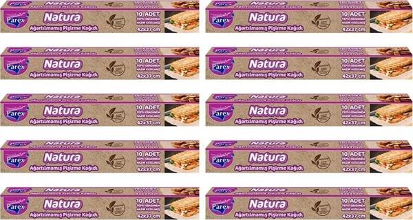 Parex Natura 10 Adet Ağartılmamış Organik Hazır Kesilmiş Pişirme Kağıdı 10'lu - Image 1