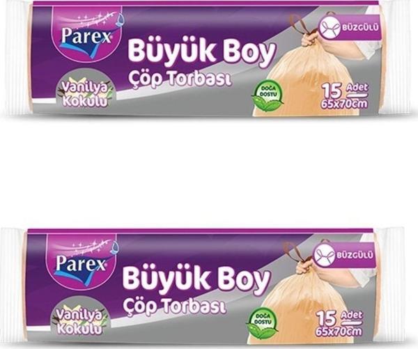 Parex Vanilya Kokulu Büyük Boy Büzgülü Çöp Torbası 2 Adet - Image 1