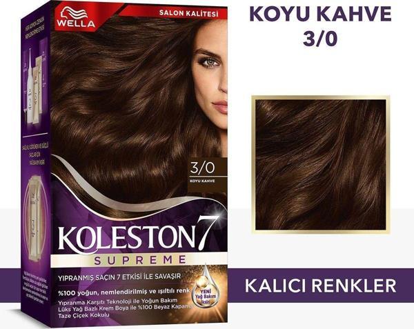 Wella Koleston Supreme Saç Boyası 3/0 Koyu Kahve - Image 1