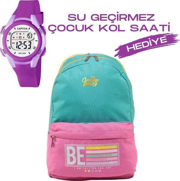 Çocuk Kol Saati Hediyeli Cambridge Polo Club Büyük Kapasiteli Çocuk Okul Çantası CPO.4080.C0011 - Image 1