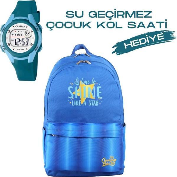 Çocuk Kol Saati Hediyeli Cambridge Polo Club Büyük Kapasiteli Çocuk Okul Çantası CPO.4087.C0004 - Image 1