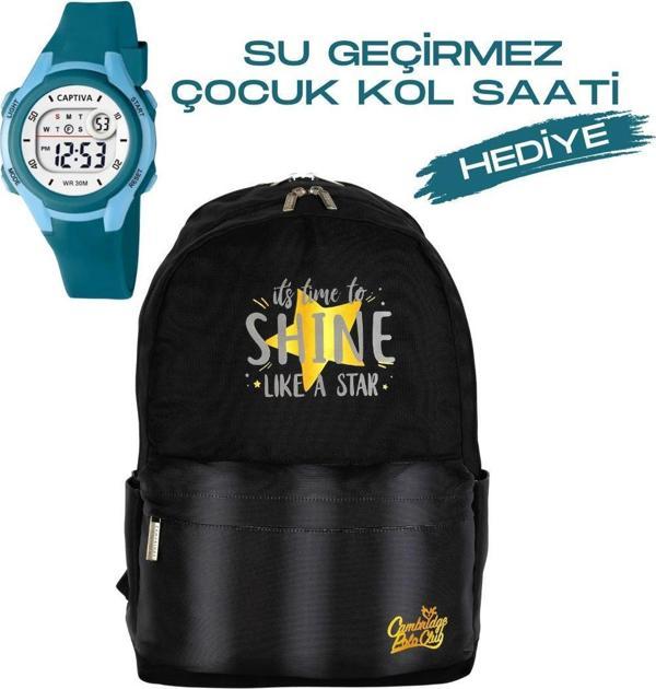 Çocuk Kol Saati Hediyeli Cambridge Polo Club Büyük Kapasiteli Çocuk Okul Çantası CPO.4087.C001 - Image 1