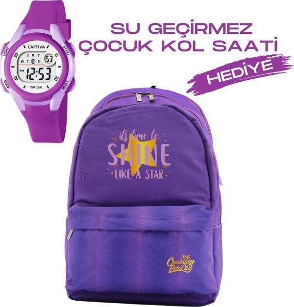 Çocuk Kol Saati Hediyeli Cambridge Polo Club Büyük Kapasiteli Çocuk Okul Çantası CPO.4087.C005 - Image 1
