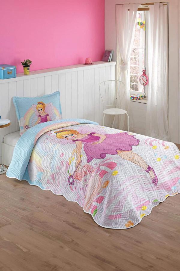 Pinkgirl Tek Kişilik Kapitone Yatak Örtüsü Takımı - Image 1