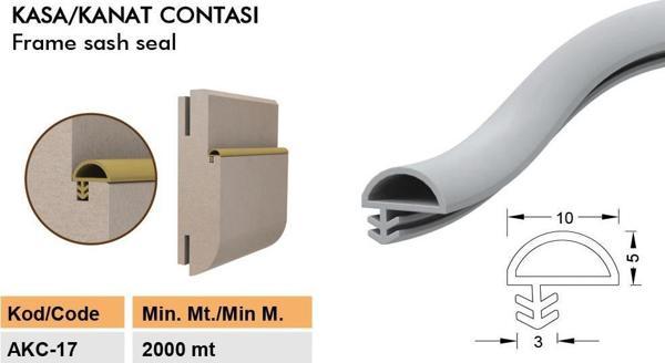 Contacall Amerikan Ahşap Kapı Fitili 25 Metre Krem Renk Yandan Tırnaklı 10 mm Genişlik D Fitil  - Image 1