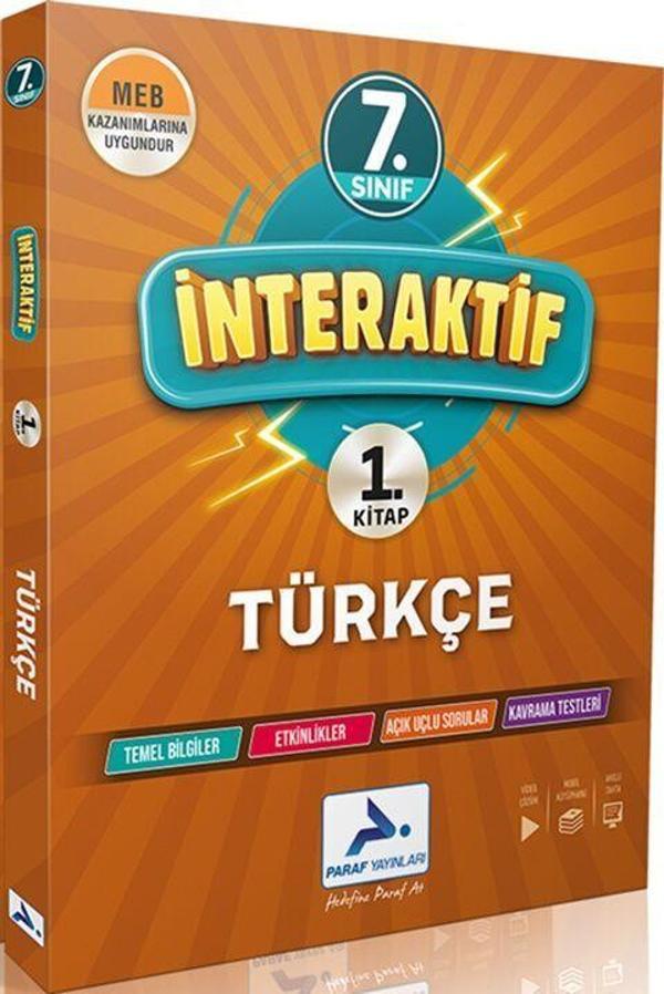 Paraf 7.Sınıf İnteraktif Türkçe Soru Bankası Paraf Yayınları - PRF Paraf Yayınları - Image 1