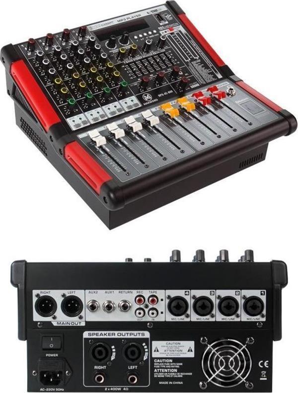Maxword RPS-4C-800 Amfili Power Mikser 2x400W Mixer 2x99 DSP Efektli - Image 1