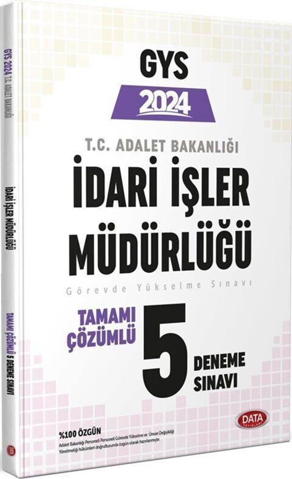 2024 GYS Adalet Bakanlığı İdari İşler Müdürlüğü 5 Deneme Data Yayınları - Data Yayınları - Image 1