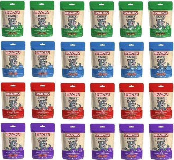 Snacky Crunch 4 Çeşit Karma Kedi Ödülü 60 Gr. X 24 Adet - Image 1
