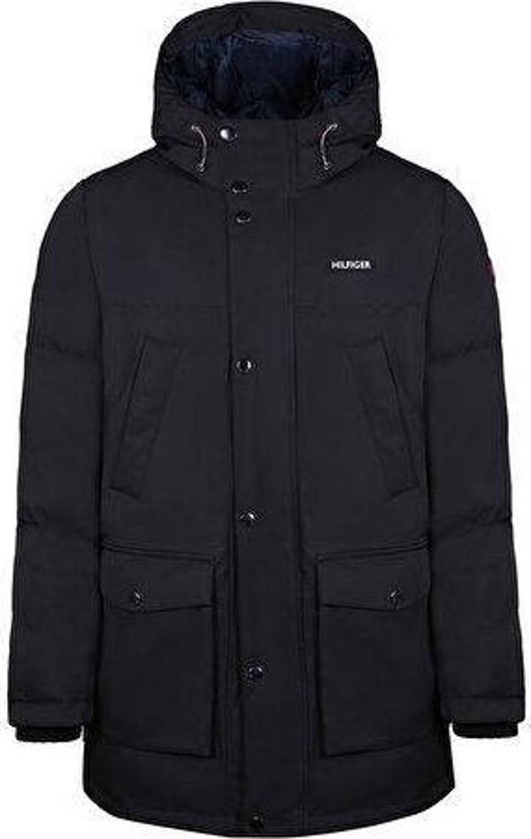 Tommy Hilfiger Arctic Cloth Parka Erkek Mont Siyah - Image 1