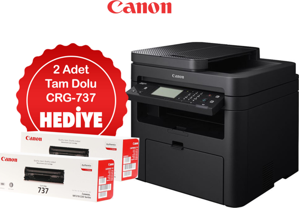 CANON i-SENSYS MF237W, Lazer Yazıcı, Tarayıcı, Fotokopi, Fax, Wifi, Lan + Orijinal 2 Adet CRG737 Toner Hediye - Image 1