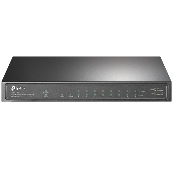 TP-LINK TL-SG1210P, 8 Port Poe, Gigabit, + 1Port SFP, 63W, Yönetilemez, Desktop Switch - Image 1