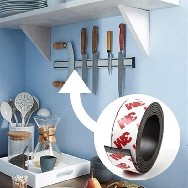 Contacall Yapışkanlı Şerit Mıknatıs Magnet Kes Kullan  Siyah Genişlik 13 mm Kalınlı 1,8 mm - Image 1