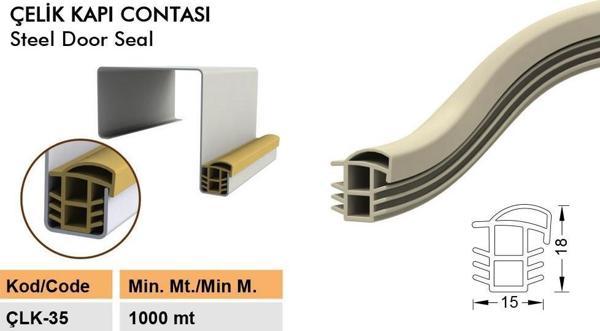 Contacall Çelik Kapı Kasa Fitili Çelik Kapı Contası 6 Metre Siyah - Image 1