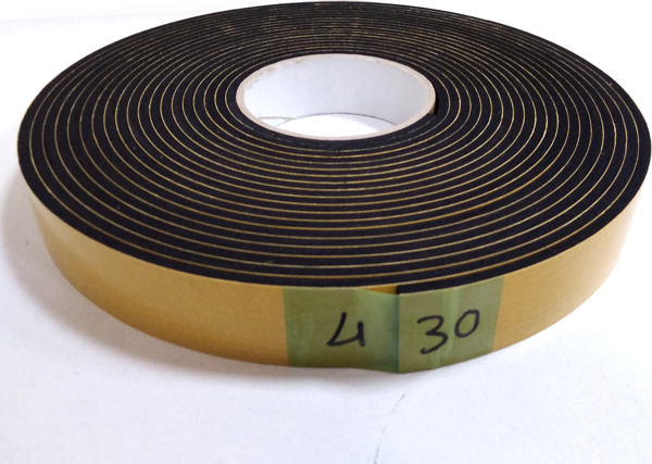 Contacall Kapı Pencere İzolasyon Bandı Yapışkan Sünger 4 mm Kalınlık 30 mm Genişlik 10 Metre Uzunluk / EPDM-4*30 - Image 1