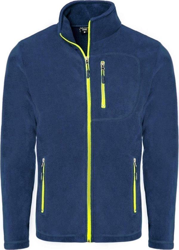 Genius Store Erkek Polar Tam Fermuarlı 3 Cepli Outdoor Polar Ceket Tactical Flecee İndigo 2Xl - Image 1