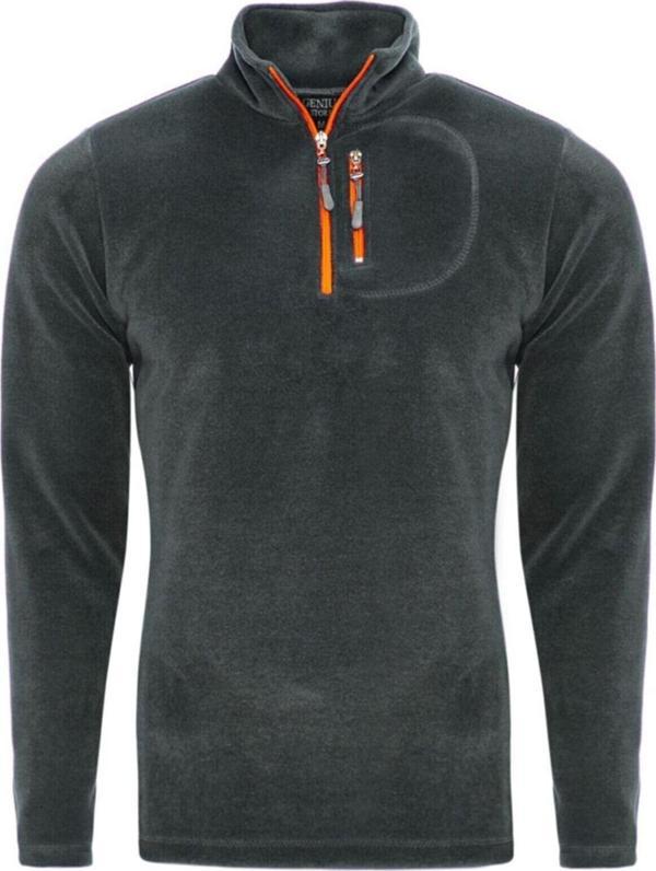 Genius Store Erkek Polar Renkli Yarım Fermuarlı Cepli Tactical Flecee Füme 2Xl - Image 1