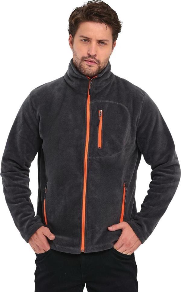 Genius Store Genıus Store Erkek Polar Tam Fermuarlı 3 Cepli Outdoor Polar Ceket Tactical Flecee Polar-Gns Füme 2Xl - Image 1