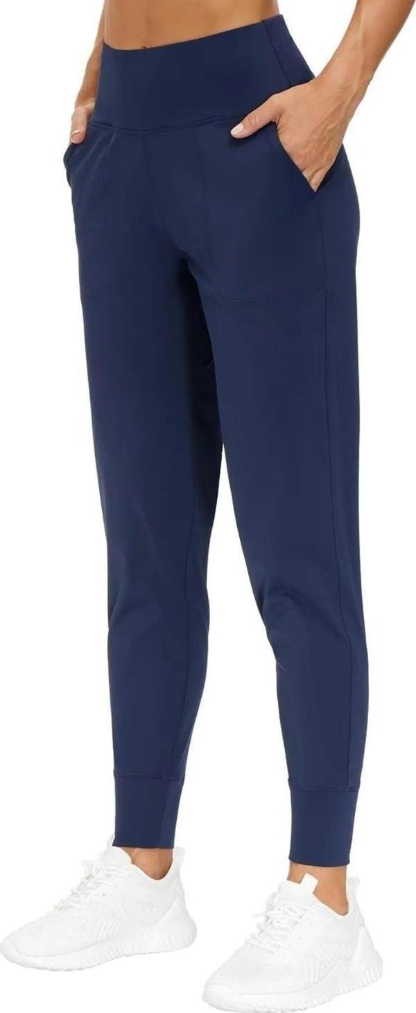 Genius Store Kadın Yüksek Bel Yoga Koşu Egzersiz Joggers Hafif Eşofman Altı Joger-Eşofman Lacivert L - Image 1